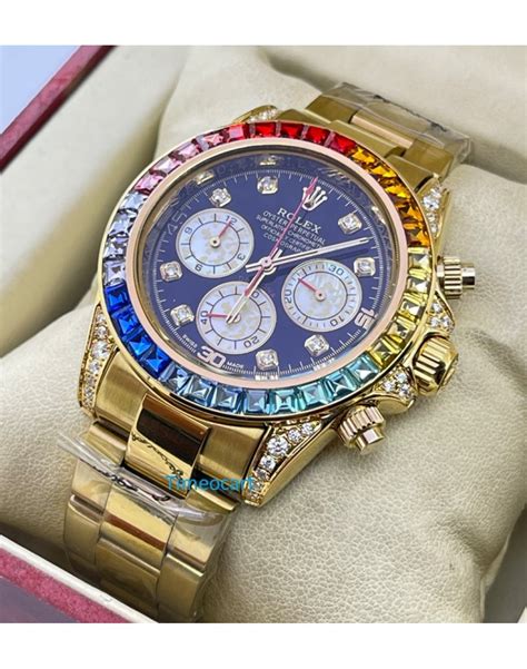 rolex daytona rainbow replica india|Rolex Daytona Rainbow Full Gold Diamond Bezel First Copy Watch.